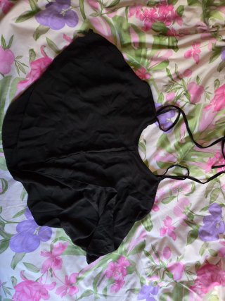 Top vintage negro tirantes lazo