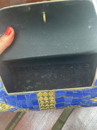 Bolso de fiesta latón azul y dorado