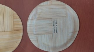 Set 10 Piatti Vintage Bambù Dipinti Artigianali