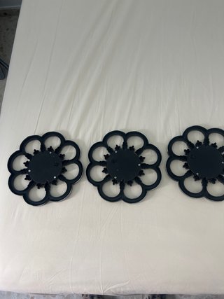 3 Specchi Decorativi Floreali Argentati