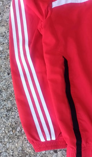 Adidas sudadera con cremallera vintage hombre roja