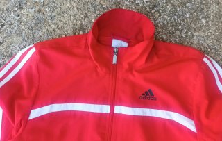 Adidas sudadera con cremallera vintage hombre roja