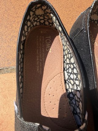 Alpargatas Toms Negras Purpurina Talla 38.5 W8