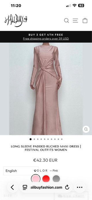 Vestido largo rosa Halibuy