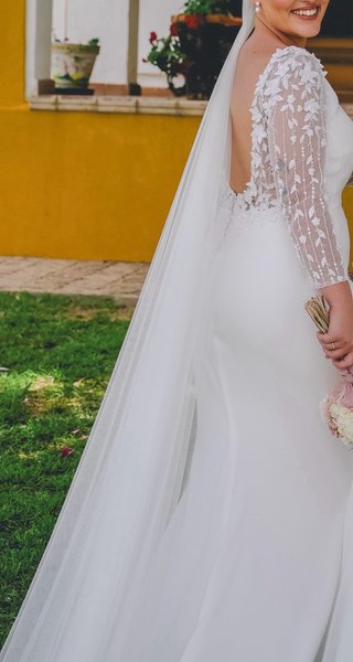 Velo de novia de seda