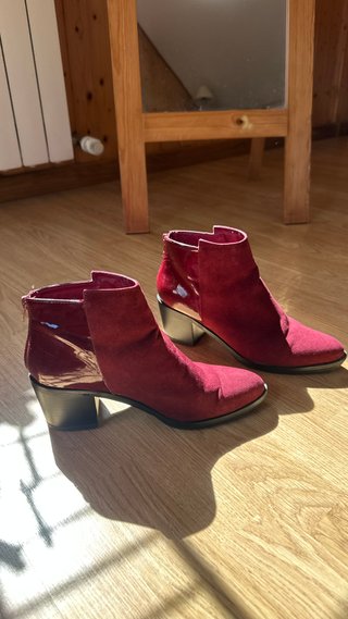 Botines granates tacón