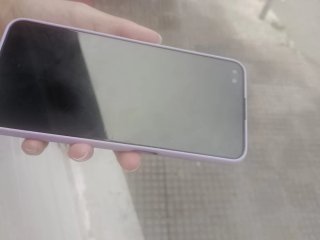 Teléfono OPPO Azul con funda