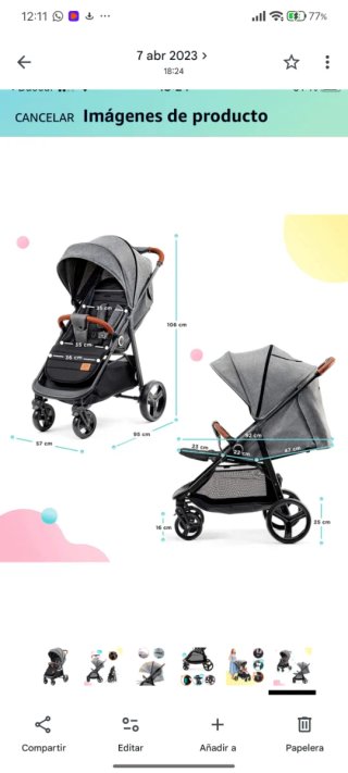 Silla de paseo gris