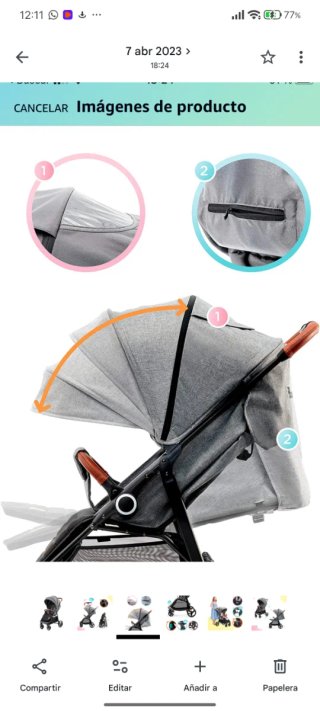 Silla de paseo gris