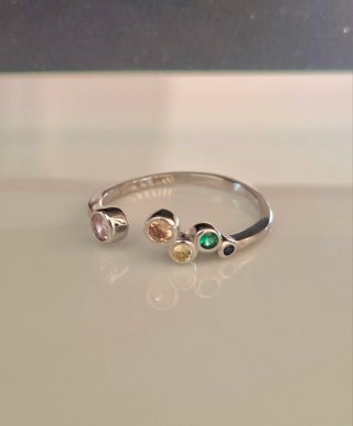 Anillo Plata  burbujas. Ajustable.