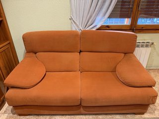 Conjunto 2 sofás tela naranja