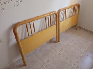 2 Cabeceros Cama Individual Madera Bambú