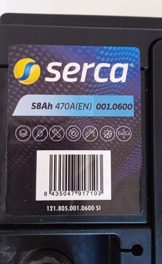 Batería coche Serca 58Ah 470A(EN)