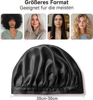 Gorro de Dormir 100% Seda Negro