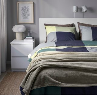 Colcha gris de forro polar IKEA