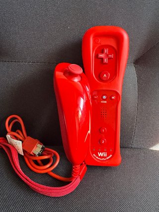 Mando Wii Rojo Motion Plus Inside + Nunchuk