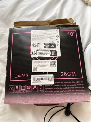 Aro de luz LED con adaptador a trípode y soporte