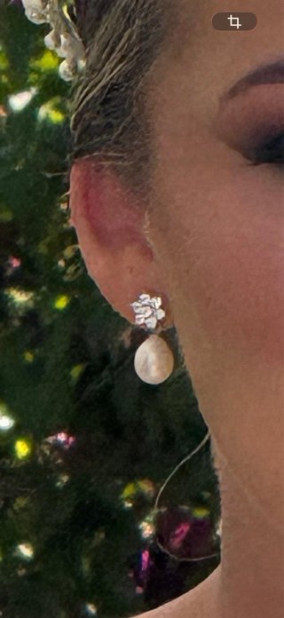Pendientes de novia con perla y circonitas