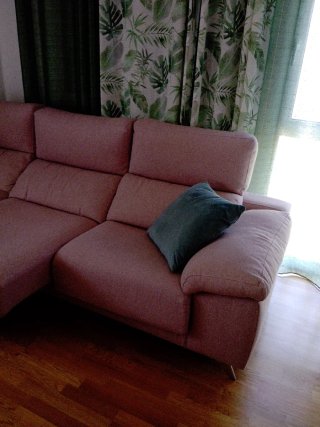 Sofá chaiselongue rosa