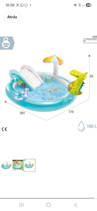 Piscina Infantil Intex Cocodrilo con tobogán