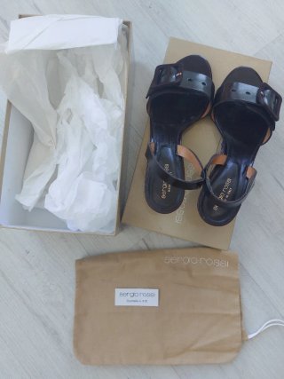 Sandali Sergio Rossi in pelle 40 Bordeaux marrone