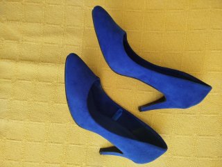 Zapatos de tacón azul talla 37