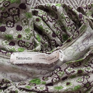 Vestido Tintoretto verde y marrón floral