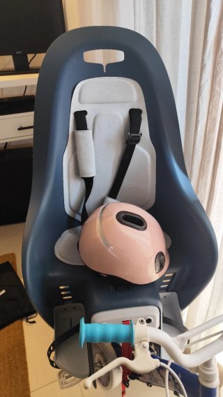 Sillita bebé para bicicleta con funda y casco