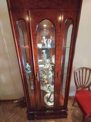 Vitrina de madera con luz