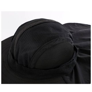 Gorro Pescador Unisex Ajustable Negro para el Sol