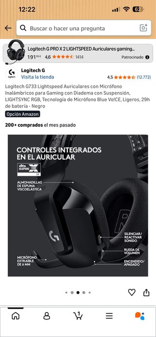 Logitech G733 Lightspeed Auriculares Gaming