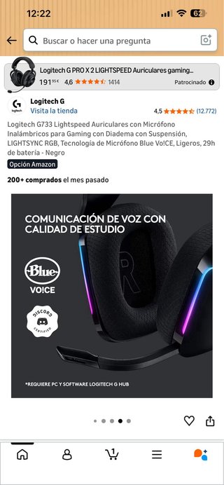 Logitech G733 Lightspeed Auriculares Gaming