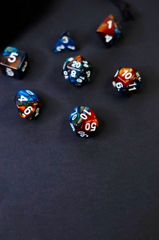 Set 7 Dados Fuego y Hielo • RPG D&D Dice Dados