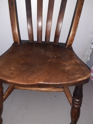 Silla Windsor Inglesa Antigua Madera Maciza