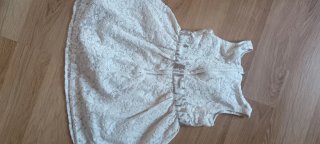 Vestido blanco niña encaje lazo