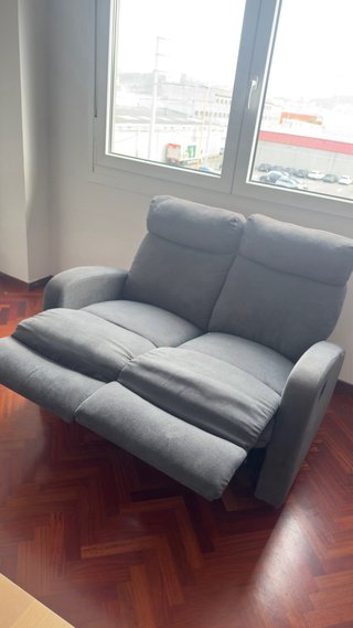Sofá Reclinable Gris 3 Plazas + 2 Plazas