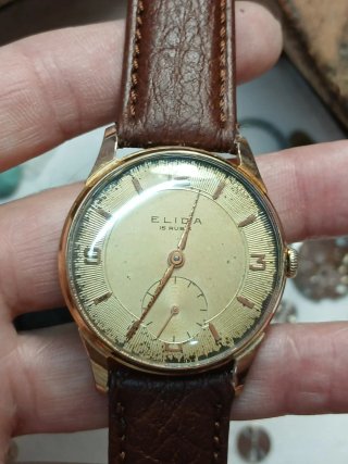 Reloj Elida Caballero Cuerda Vintage Dorado