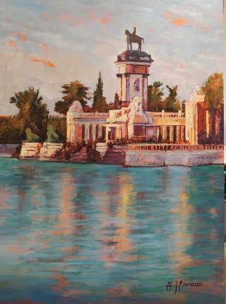 Pintura al óleo Retiro Madrid