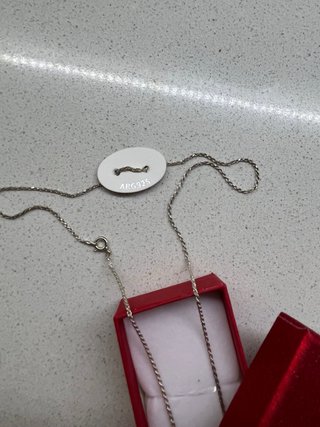 Collana con ciondolo verde/azzurro in argento 925