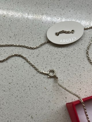 Collana con ciondolo verde/azzurro in argento 925