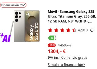 Samsung Galaxy S25 Ultra 256GB Gris