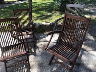 Conjunto de sillas con brazos para jardin,4,