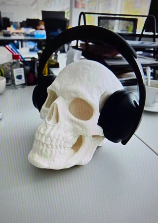 Teschio decorativo bianco e nero 13 cm
