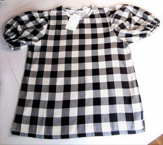 Blusa cuadros Vichy manga abullonada