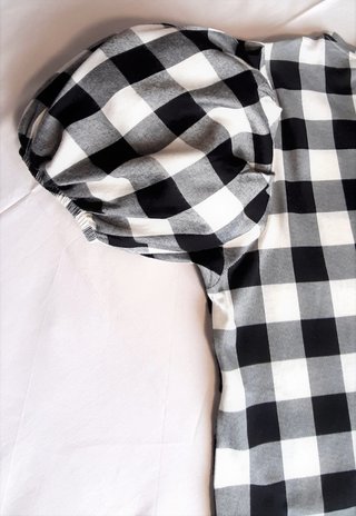 Blusa cuadros Vichy manga abullonada