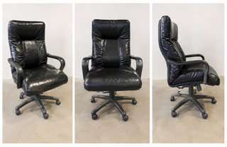 Silla de oficina de cuero negra