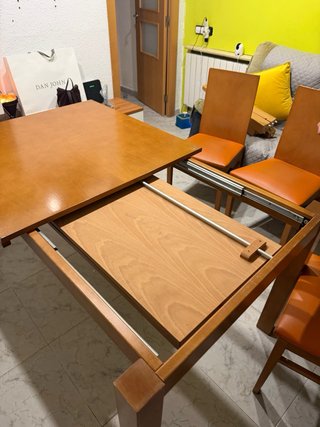 Mesa comedor extensible 90cm + 4 sillas