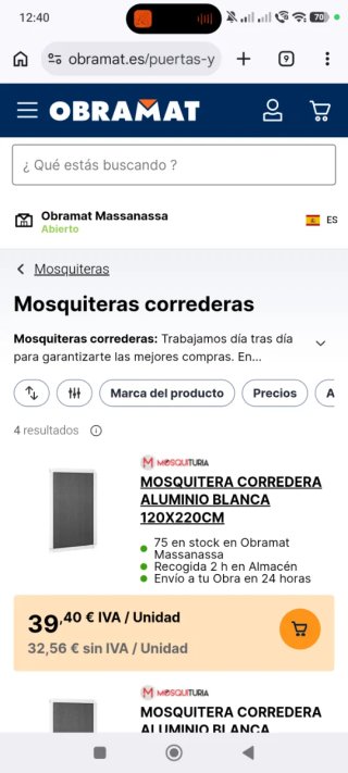 Mosquiteras correderas blancas (2 unidades)