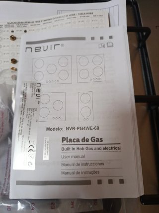 Placa de gas Nevir 4 fuegos