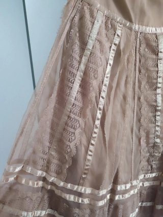 Falda René Derhy M/38 Dorada y Marrón